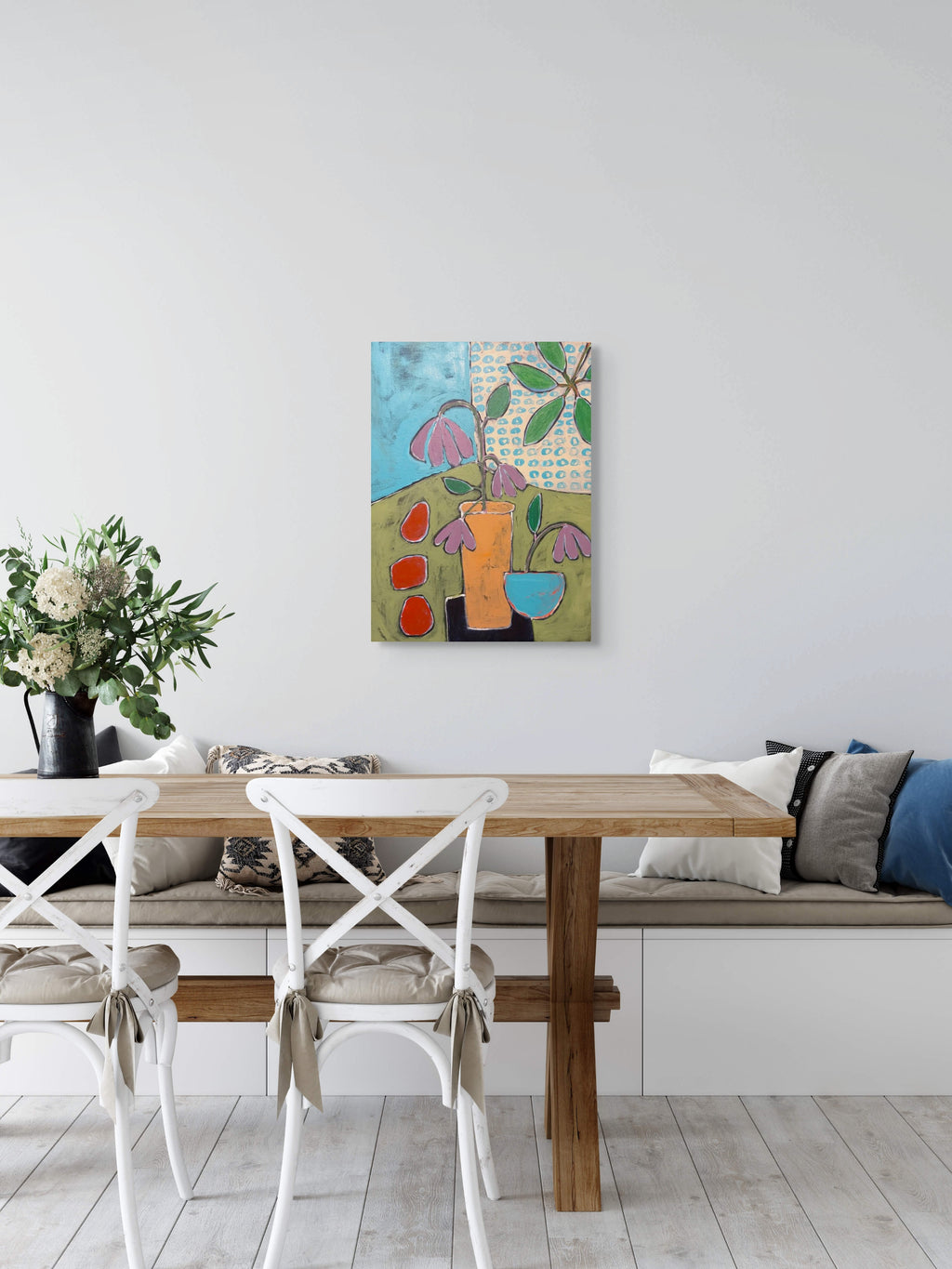 Graphic Bloom on Earth's Canvas – Original Acrylic Painting