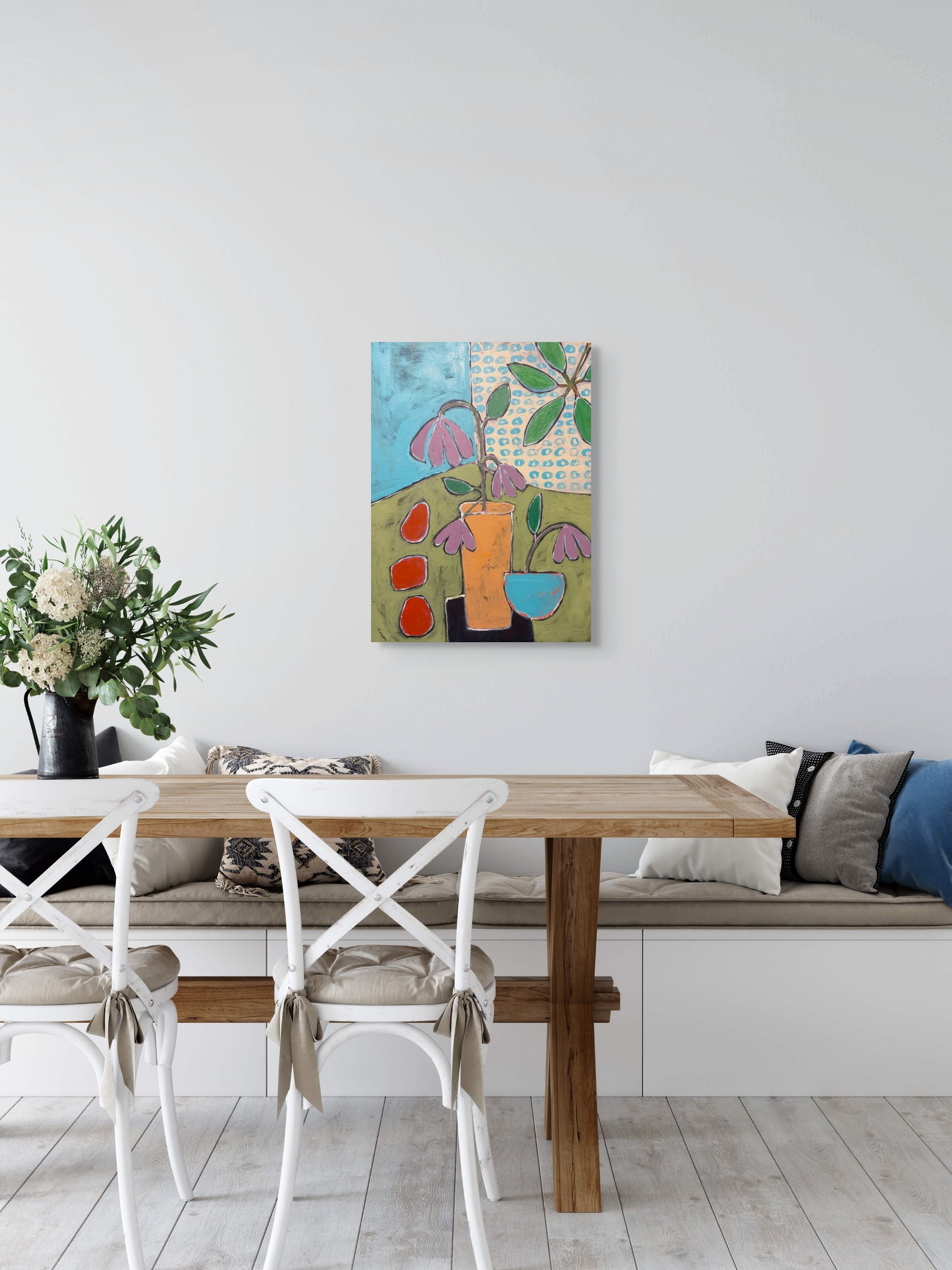 Graphic Bloom on Earth's Canvas – Original Acrylic Painting